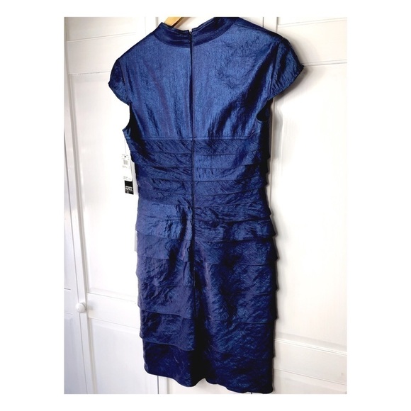 ADRIANNA PAPELL COCKTAIL Ruffle Organza Dress Size 8P 0700 - Picture 5 of 9